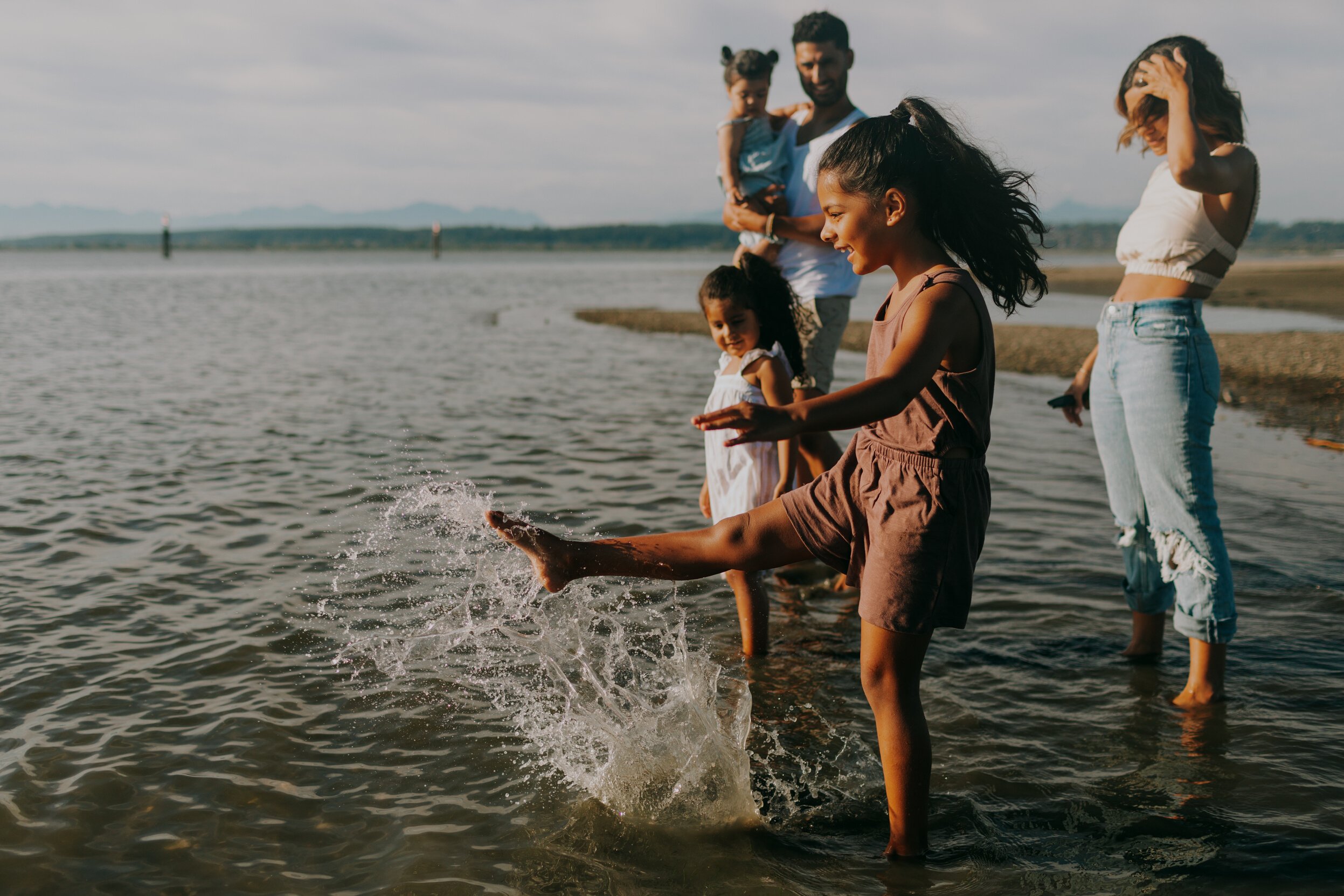 Family with Kids at the Beach